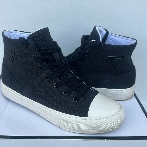 GUESS Prinze High-Top Canvas Sneakers SZ 7 - Picture 1 of 6